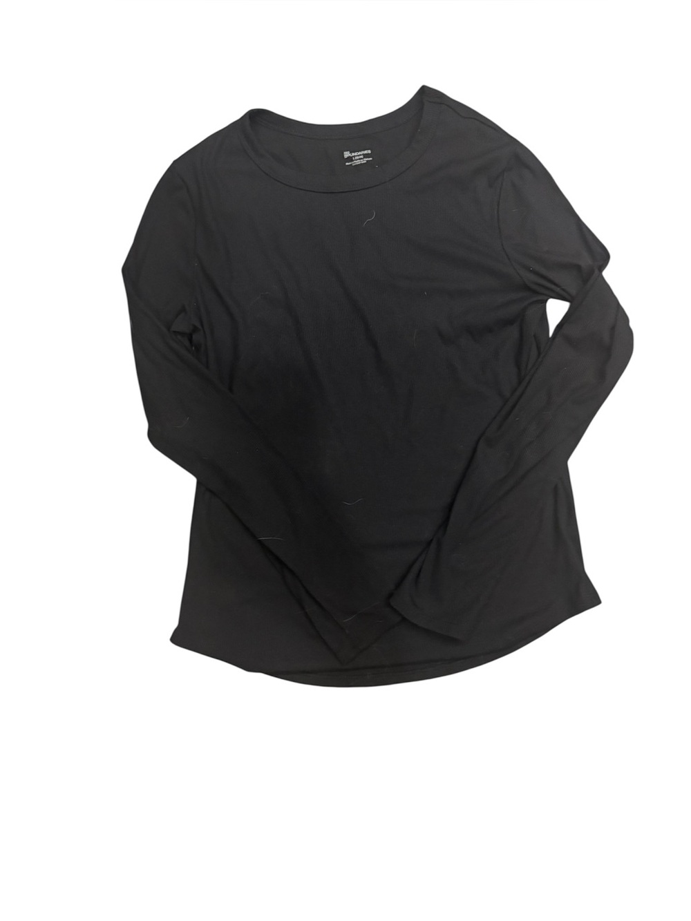No Boundaries Black Long Sleeve Crew Tee ribbed